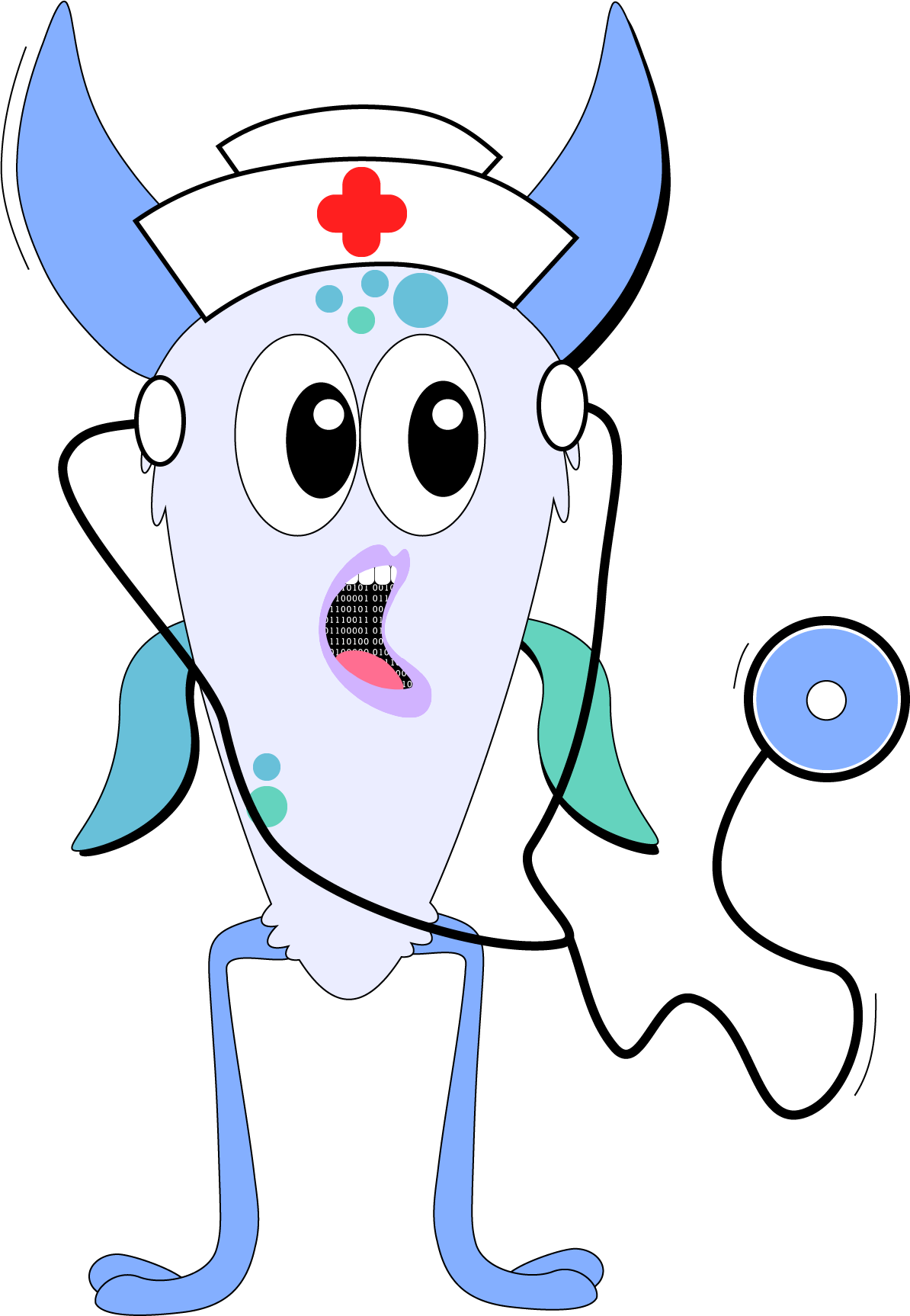 Purple People Eater Monster in Nurse's Costume